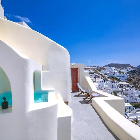Elegant Santorini Aloia Private Hot Tub Air Conditioning Villa