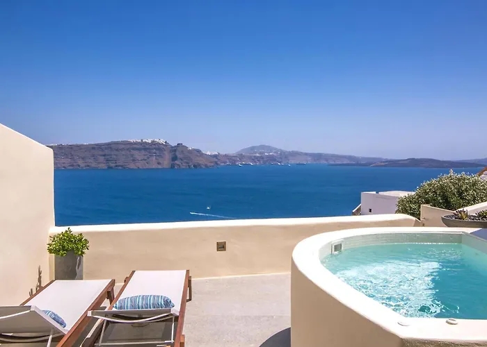 Elegant Santorini Aloia Private Hot Tub Air Conditioning ヴィラ